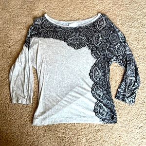 The Limited “Lace” Batwing modal Blouse